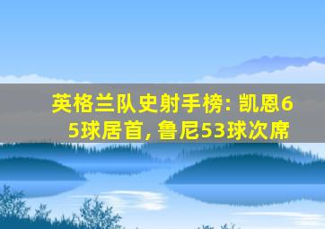 英格兰队史射手榜: 凯恩65球居首, 鲁尼53球次席